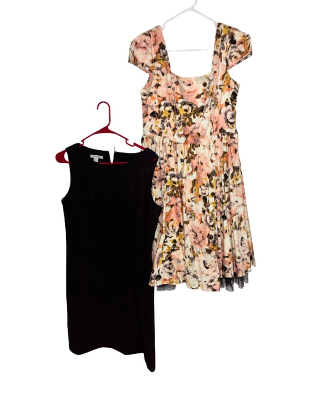 Sz.12*Lot of (2) Knee-Length Dresses (Hearts & Roses, Dressbarn)
